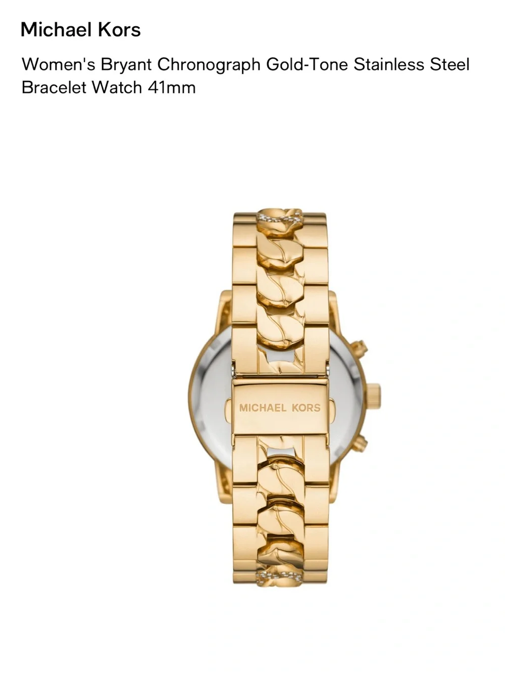 Michael Kors Gold-Tone Crystal Accent Chronograph Bracelet Watch